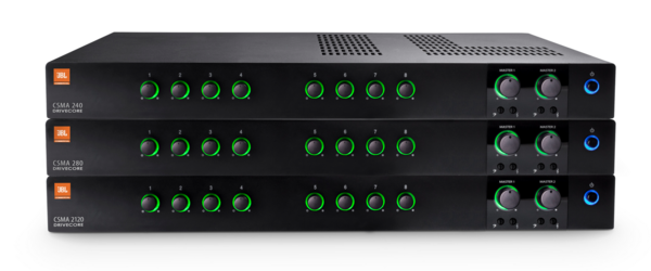 CSMA2120 2 X 120W MIXER AMPLIFIER (8 INPUTS, 2 OUTPUTS), FANLESS, 120W @ 4/8 OHMS AND 70/100V, 1RU FULL-RACK